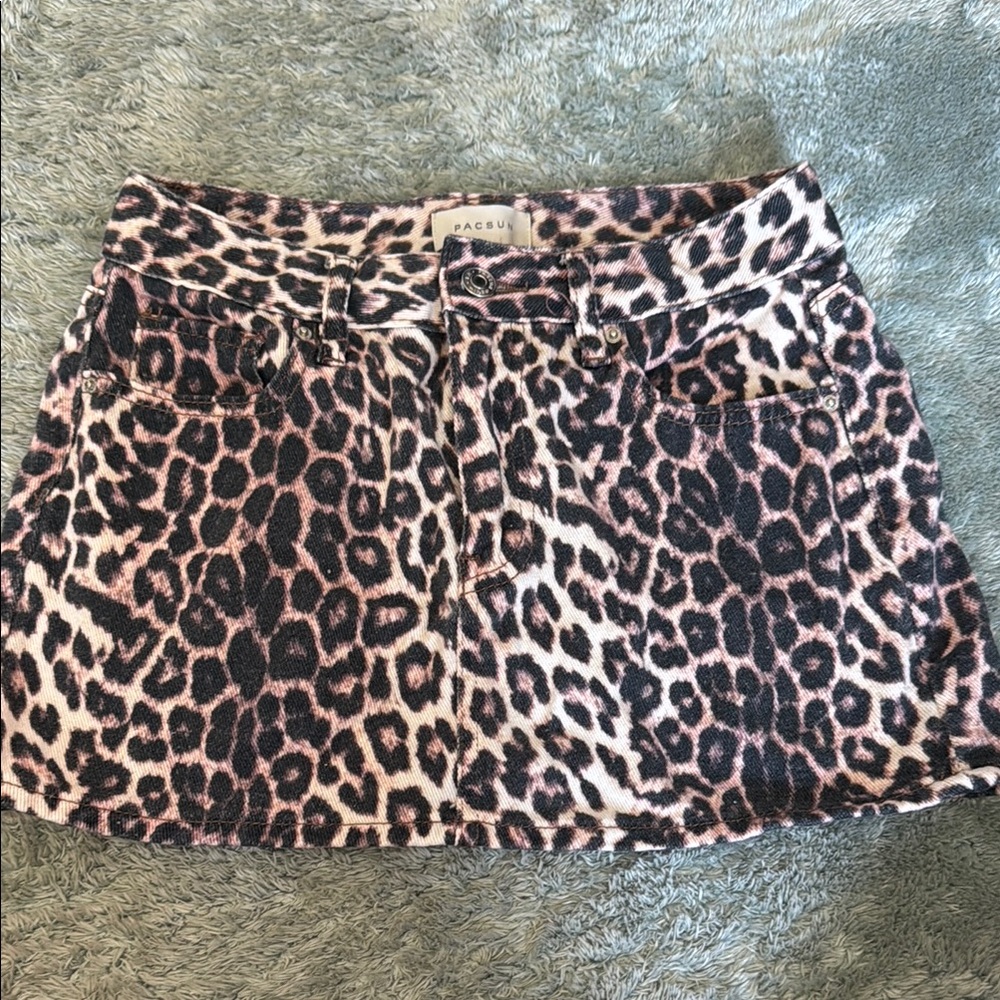 Pacsun Leopard Print Mini Skirt